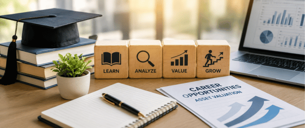 Valuation professional reviewing career opportunities in asset valuation